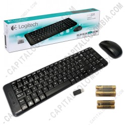 Combo de teclado y mouse inalámbricos compactos Logitech MK220