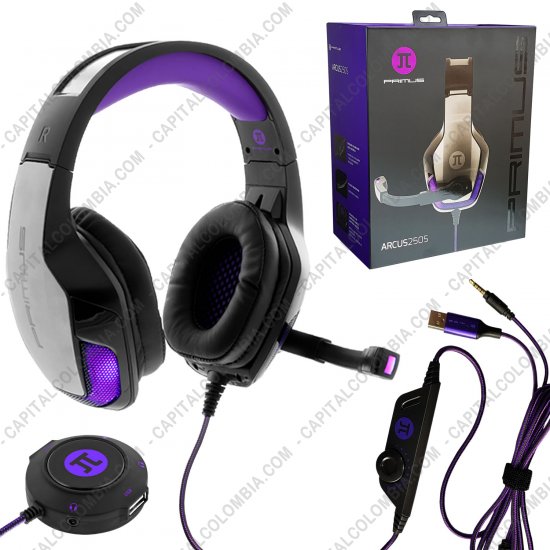 Teclados y Mouse para Gamers, Oficina y Hogar, Webcams y Diademas, Marca: Primus - Diadema Gamer con micr&oacute;fono Primus Arcus250S para videojuegos conexi&oacute;n USB y 3.5mm - PHS-250