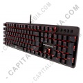 Teclados y Mouse para Gamers, Oficina y Hogar, Webcams y Diademas, Marca: Primus - Teclado Mec&aacute;nico Luz Roja con tecnolog&iacute;a Anti-Ghosting para Jugadores en Espa&ntilde;ol, interruptor Marr&oacute;n Primus 100T - marca Primus ref. PKS102S