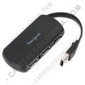 HUB USB 2.0 de marca Targus de 4 Puertos Color negro