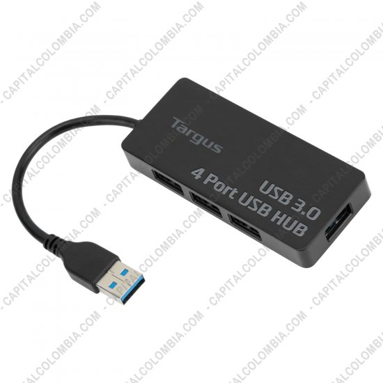 Teclados y Mouse para Gamers, Oficina y Hogar, Webcams y Diademas, Marca: Targus - HUB USB 3.0 de marca Targus de 4 Puertos Color negro