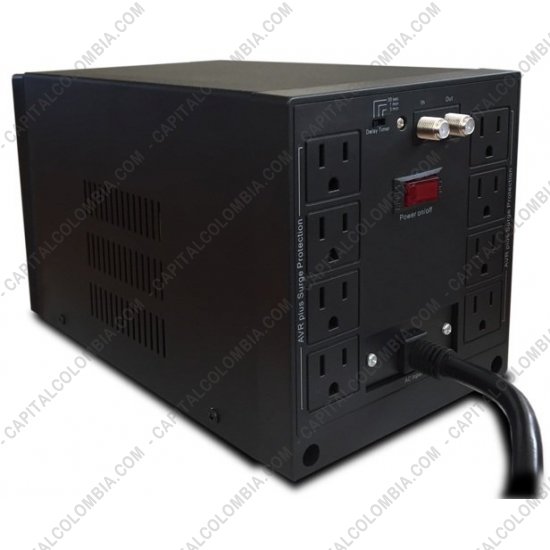 UPS, Reguladores de Voltaje y Otros Accesorios El&eacute;ctricos, Marca: CDP - Regulador de Voltaje marca CDP De 2000VA / 1200W / 120VCA Con 8 Salidas NEMA5-15R Reguladas y con Supresi&oacute;n, Coaxial Integrada - R-AVR 2408