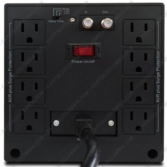 UPS, Reguladores de Voltaje y Otros Accesorios El&eacute;ctricos, Marca: CDP - Regulador de Voltaje marca CDP De 2000VA / 1200W / 120VCA Con 8 Salidas NEMA5-15R Reguladas y con Supresi&oacute;n, Coaxial Integrada - R-AVR 2408