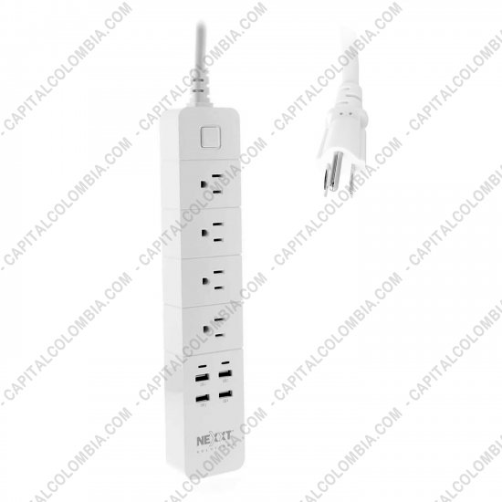 UPS, Reguladores de Voltaje y Otros Accesorios El&eacute;ctricos, Marca: Nexxt - Regleta multitoma inteligente Wifi protectora de picos de energ&iacute;a - Nexxt NHP-E610