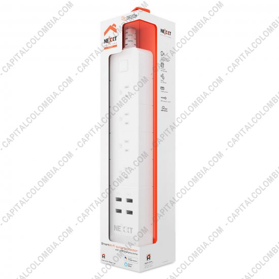 UPS, Reguladores de Voltaje y Otros Accesorios El&eacute;ctricos, Marca: Nexxt - Regleta multitoma inteligente Wifi protectora de picos de energ&iacute;a - Nexxt NHP-E610