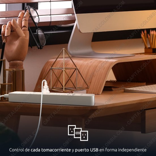UPS, Reguladores de Voltaje y Otros Accesorios El&eacute;ctricos, Marca: Nexxt - Regleta multitoma inteligente Wifi protectora de picos de energ&iacute;a - Nexxt NHP-E610