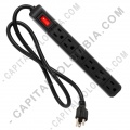 Regleta multitoma protectora de picos de energía de 6 tomas 1800w color negro - Powest Multinet - Marca Powest