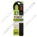 Regleta multitoma protectora de picos de energ&iacute;a de 6 tomas 1800w color negro - Powest Multinet